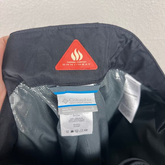 Columbia Omni-Tech Omni-Heat Snow Pants Black Waterproof Insulated SM8386 - Picture 10 of 11